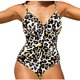 thumbnail image 1 of Traje de baño de una pieza para mujer, conjunto de bikini para mujer, bikini liso con relleno en el pecho sin aros, traje de baño de una pieza en V para mujer, 1 of 9