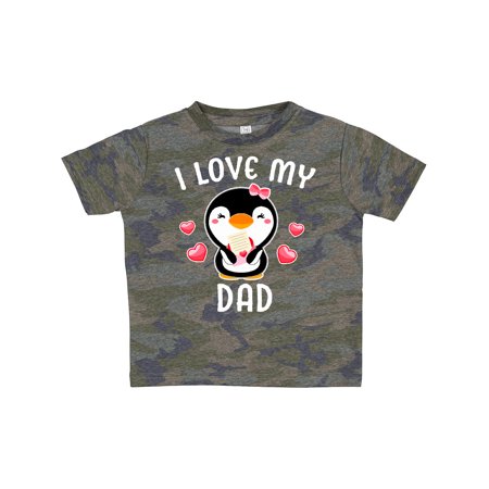 

Inktastic I Love My Dad with Cute Penguin and Hearts Gift Toddler Toddler Girl T-Shirt