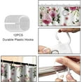 thumbnail image 6 of Vintage Floral Shower Curtain Home Decor Pink Peony Rose Shower Curtains for Bathroom Botanical Plant Green Leaves Polyester Fabric Waterproof Flower Bathroom Curtain with 12 Hooks 72"*72", 6 of 6