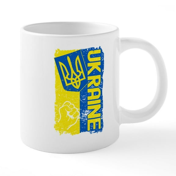CafePress - Ukraine Coat Of Arms Flag Mugs - 20 Oz White Ceramic Mega Mug