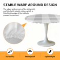 thumbnail image 2 of Elastic Fitted Round Tablecloth, Grey Plaid Waterproof Stretch Table Cover for 55"-60" Tables, Spring Summer Farmhouse Buffalo Checkered Washable Outdoor Tablecloths for Patio, Picnic, Camping, 2 of 9