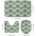 thumbnail image 3 of Bathroom Rugs 4 Piece with Shower Curtain Sets, Sage Green Leaf Stripe Pattern Printed on Cute Shower Curtain Sets with Rugs, Designed for Farmhouse Boho Contemporary Bathrooms, 72 x 72 inches, 3 of 8