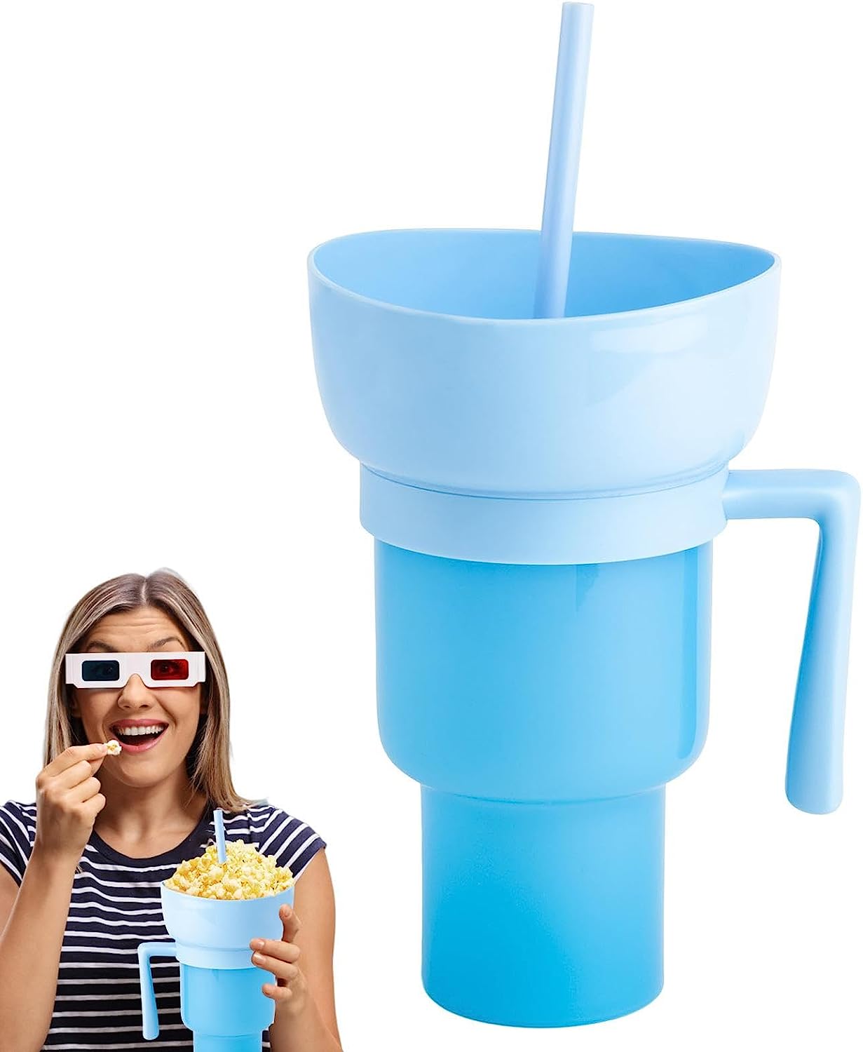 Stadium Tumbler With Snack Bowl, 2 In 1 Snack And Drink Cup, Unique Cup