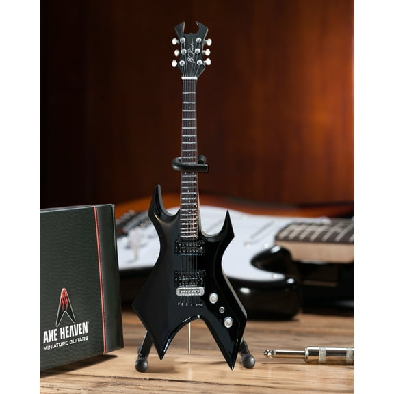 Axe Heaven Black Warlock With Widow Headstock Mini Guitar Replica BC-581