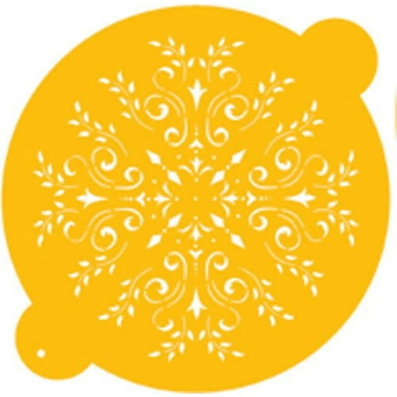 Designer Stencils C151 Round Medallion Cake Stencil, Beige/semi-transparent