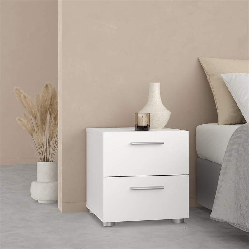 Tvilum Loft 2 Drawer White Nightstand - Set of 2