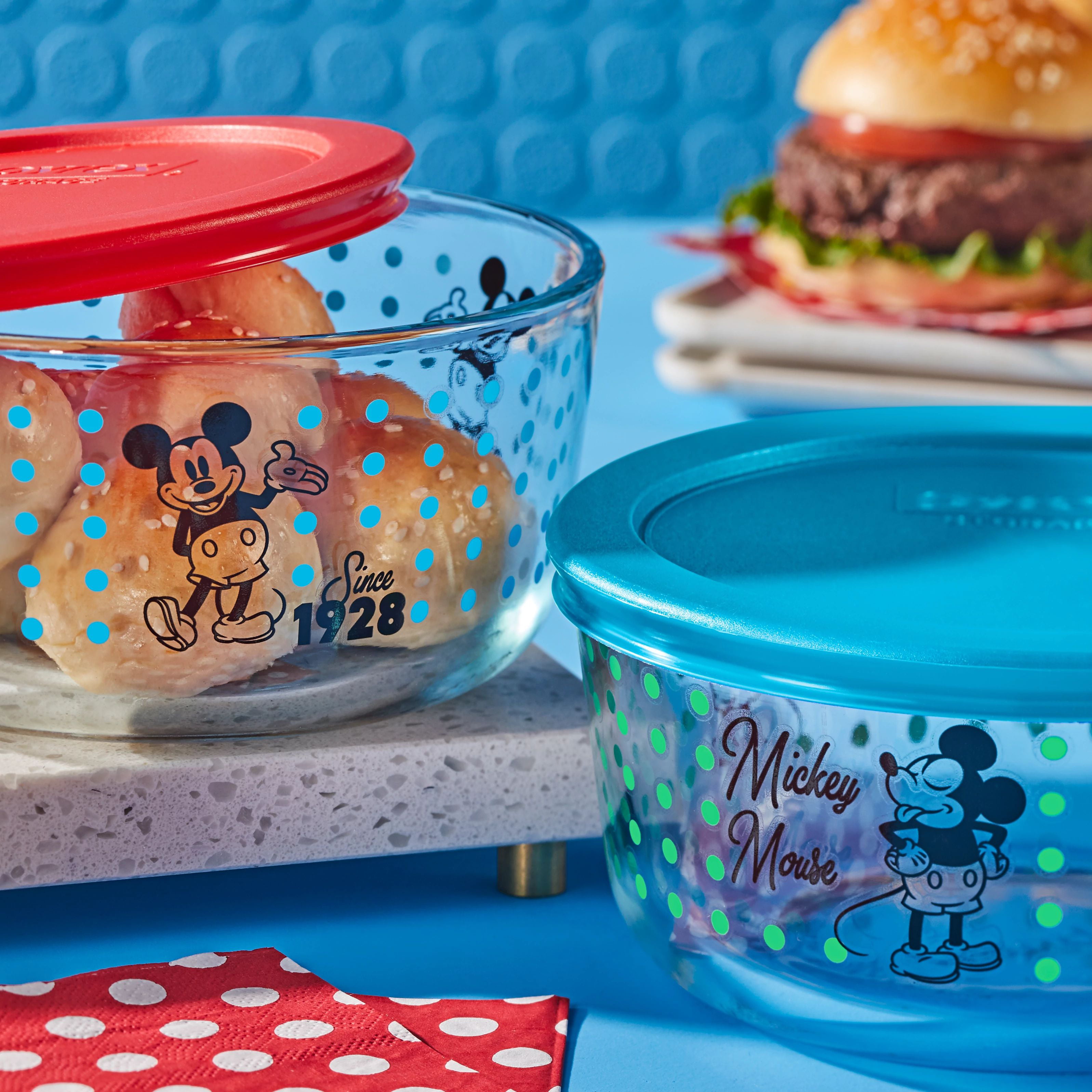 Pyrex 4-Cup Disney Mickey Mouse Club Round Glass Storage Container - Red - Each