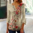 thumbnail image 2 of Women 3/4 Sleeve T Shirts Womens Tops Trendy T Shirts for Women Graphic Women's Blouses Long Sleeve Under 5 Dollars, 2 of 5