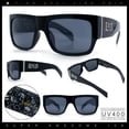 thumbnail image 2 of Locs Mens Skull Pattern Arm Thick Temple Rectangle Gangster Sunglasses Matte Black - Light Skull, 2 of 8