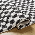 thumbnail image 5 of BoutiqueRugs Kieu Black and White Checkered Shag Rug - High Pile Fluffy Shag Carpet for Hallway, Nursery, Playroom, Girls Boys Room - Black, White - 5'3" x 7' (5x7), 5 of 13