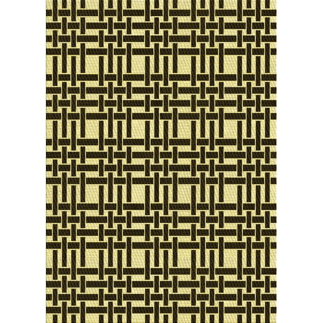 Ahgly Company Tapis d'Intérieur Lavables en Machine, Rectangles Métalliques de Transition Dorés, 2' x 3'