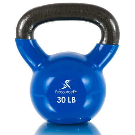 ProsourceFit Vinyl Coated Cast Iron Kettlebells Color-Coded with Extra Large Handles for Full Body Fitness Workouts 5lbs -