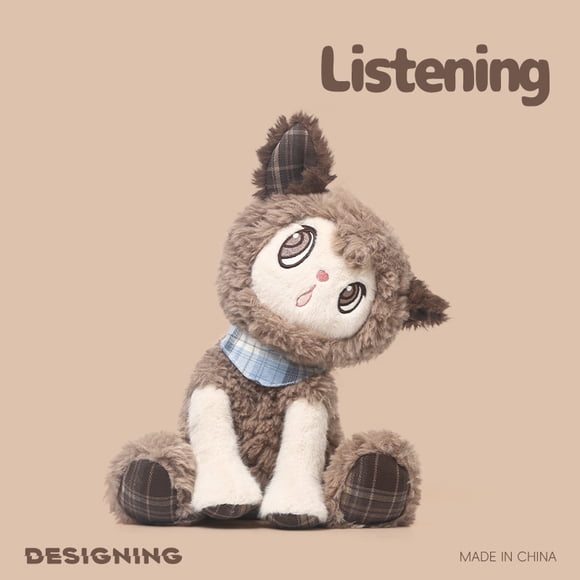 Eavesdropping Little Sheep Plush Toy, Cute Little Sheep Doll