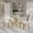 Beige&gold, variant on 36" Luxury Glass Round Dining Table Set with 4 Velvet Upholstered Dining Chairs with Metal Legs, Modern Kitchen Table for 4, Glass Table Top with Gold Crossed Metal Legs(Black&Gold)