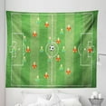 thumbnail image 1 of Soccer Tapestry, Soccer Formation Tactic Illustration Goalkeeper Strikers and Defenders Match Pattern, Fabric Wall Hanging Decor for Bedroom Living Room Dorm, 5 Sizes, Multicolor, by Ambesonne, 1 of 1