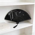 thumbnail image 6 of Eolstice Decoration Folding Fan Classical Antique Style, Folding Fan Summer Tassel Model, Portable Fan Paper Fan Stage Props, for Party, Home Decor, 6 of 6