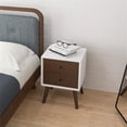 thumbnail image 4 of Francesca Solid Wood Frame White Nightstand Bed Side Tables, 4 of 7