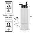 thumbnail image 3 of Magma Life Termo de Acero Inoxidable para Agua y Café 1200 ml (40 oz): Contiene 3 Tapas para Diferentes tipos de Bebidas, Ideal para Mantener la Temperatura Deseada (Blanco), 3 of 6