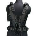 thumbnail image 6 of Women's Bustiers & Corsets Short Strap Shapewear Corset Halloween Costume Tight Fitting Waist Cinching Underbust Back Lace Up Medieval Ladies Basques Vintage Renaissance Steampunk Costume Black XXL, 6 of 7