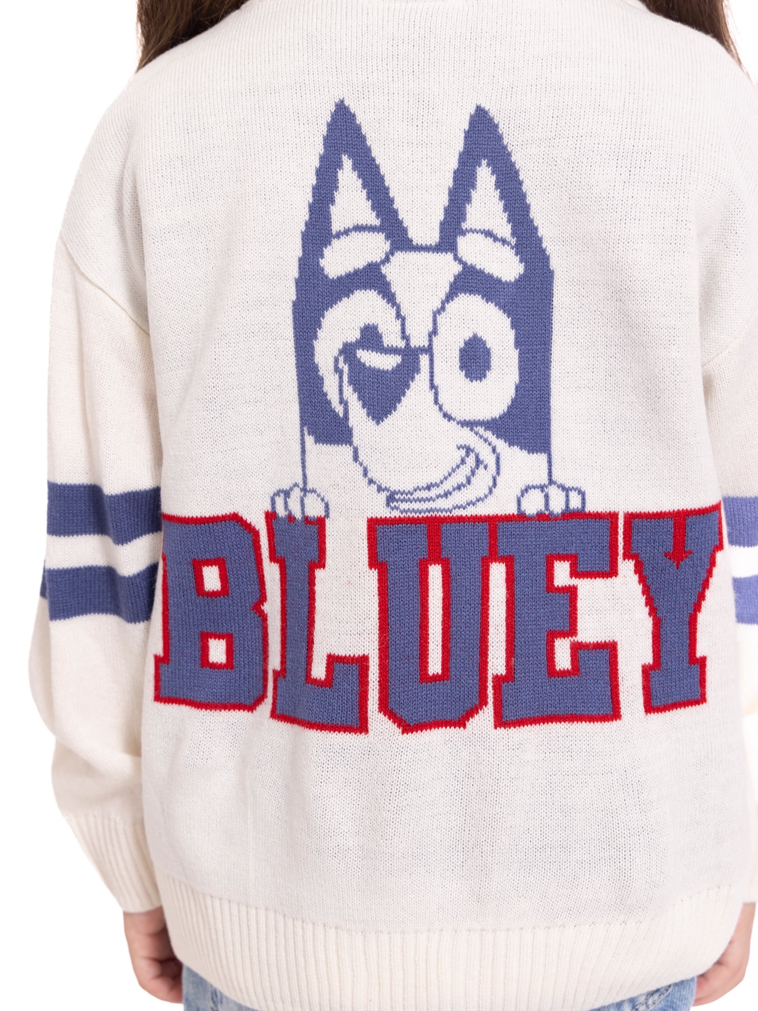 Bluey Toddler Girls Button Down Cardigan with Long Sleeves, Sizes 12M-5T