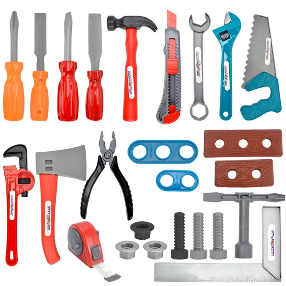 Children Repair Tool Kit Plastic Screwdriver Saw Wrench Screws