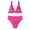 Hot Pink, variant on WREESH Womens Two Piece Swimsuit High Cut Bikini Fashion Solid Swimwear Bikini Split Swimsuit Set Beach Bathing Suit Hot Pink