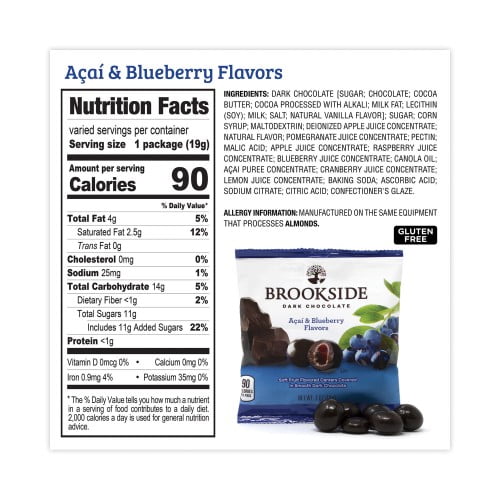 Dark Chocolate Fruit, Acai Blueberry and Pomegranate, 30 Pouches/Carton, Ships in 1-3 Business Days Dark Chocolate Fruit, Acai Blueberry and Pomegranate, 30 Pouches/Carton, Ships in 1-3 Business Days