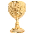 thumbnail image 4 of Copa de vino de latón, cáliz, copa, taza vikinga medieval dorada, recipiente para beber gótico, copa de altar budista de metal, copa sagrada para beber, copa de ofrenda de agua de Buda vintage, 4 of 6