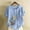 Light Blue, variant on HOMBOM Womens Shirts Cotton Linen Button Floral Black Spring Crewneck Short Sleeve Loose Fit Blouse for Women