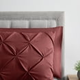 thumbnail image 4 of Bourina Comforter Set, 3-Piece, Queen, Pleated Wrinkle-Resistant Microfiber Bedding, Burgundy, All-Season, 4 of 5