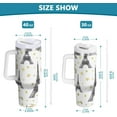 thumbnail image 3 of Eiffel Tower Tumbler Handle Lid and Straw Bonjour Paris Water Bottle Stainless Steel Coffee Travel Tumbler Mug Cups Gifts for Men Women 30oz, 3 of 6