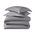 thumbnail image 2 of Serta Contemporary 205 Thread Count 3 Piece Duvet Sets, King, Gray, Solid Print, 2 of 6