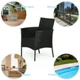 thumbnail image 4 of Patiojoy Outdoor 4 PCS Rattan Dining Chair Patio Cushioned Arm Chair w/Zipper Black, 4 of 9