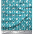 thumbnail image 1 of Soimoi Poly Georgette Fabric Footprint & Cat Kids Printed Craft Fabric by The Yard 52 Inch Wide, 1 of 1