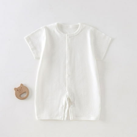 BLTIBY Newborn Baby Girls Boys Romper Summer Short Sleeve Round Neck Toddler Infant Solid Color Rompers One-Piece Fashion Pullover Bodysuits 2025 White 1-2 Years BLTIBY Newborn Baby Girls Boys Romper Summer Short Sleeve Round Neck Toddler Infant Solid Color Rompers One-Piece Fashion Pullover Bodysuits 2025 White 1-2 Years