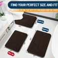 thumbnail image 3 of Buganda Bathroom Rugs 36x24, Quick Dry Machine Washable Chenille Bath Mats with Rubber Backing, Brown, 3 of 9