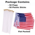 thumbnail image 2 of GameXcel 4x6 in, 50PCS Handheld Small American Flags for 4th of July, Independence Day, Veteran's Day, 2 of 10
