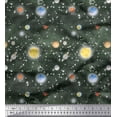 thumbnail image 1 of Soimoi polyester Crepe Fabric Planet & Sun Galaxy Fabric Prints By Yard 52 Inch Wide, 1 of 3