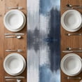 thumbnail image 4 of Navy Blue Ombre Table Runner 108 Inches Long, Modern Oil Painting Geometric Cotton Linen Table Runners Dresser Scarves, Decorative Fabric Tabletop Scarf Furniture Cover for Home Dinner Party 13"x108", 4 of 8