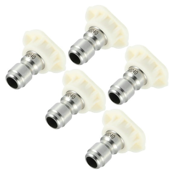 Unique Bargains High Pressure Washer Spray Nozzle Tips Quick Connector 5 Pcs White