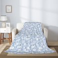 thumbnail image 5 of Throw Blanket for Couch Sofa and Bed, Gray white floral Super Soft Plush Throw Blanket, Fuzzy Cuteness Comfy Warm Washable Flannel Blanket & Throws for All Season 50"x40", 5 of 7