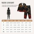 thumbnail image 4 of Lsque Elegant Rose Skull Pattern Long Sleeve Pajama Set for Women - Soft 2-Piece Sleepwear and Loungewear Set with Pockets, Comfy Nightwear-Medium, 4 of 7