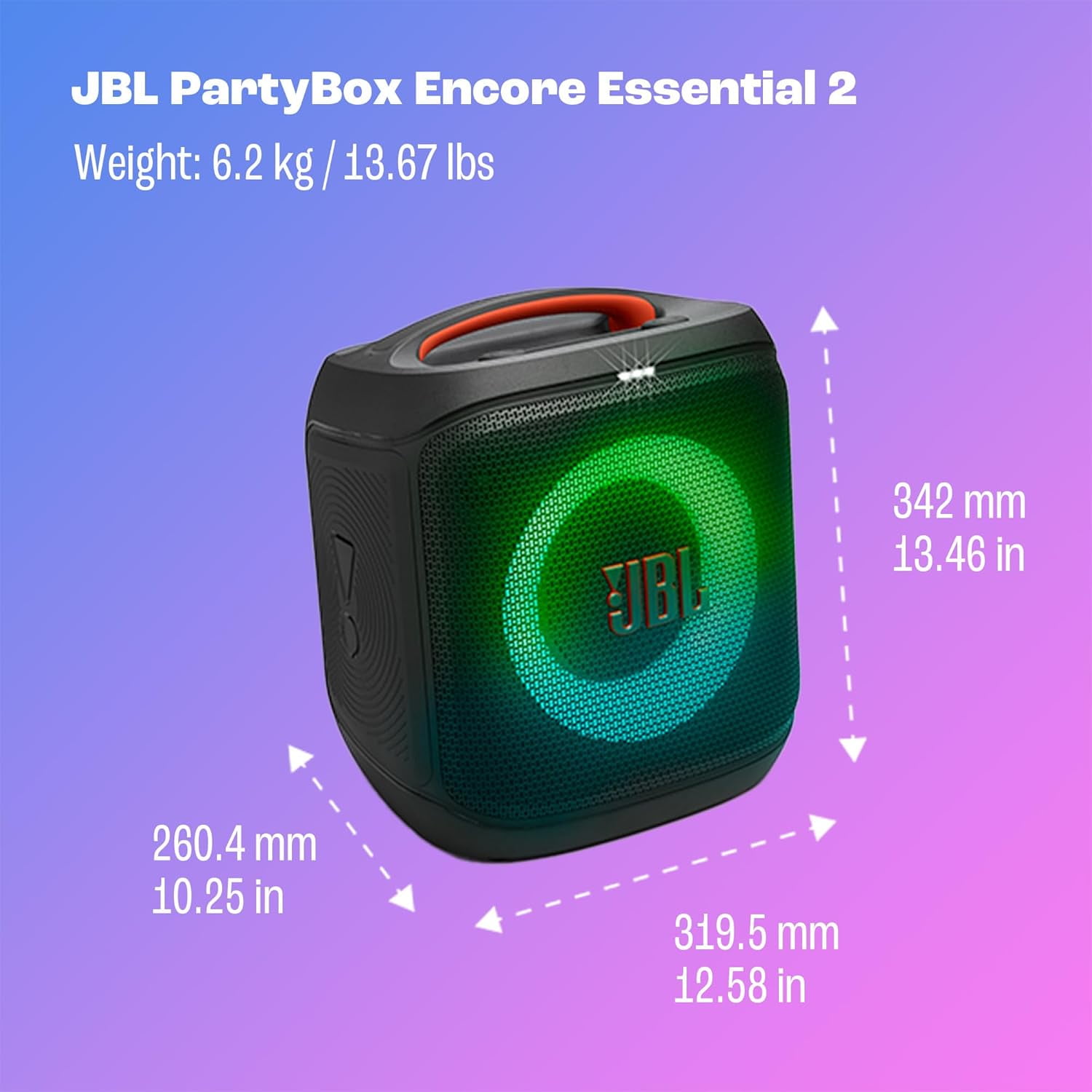 JBL PartyBox Encore Essential 2, Portable Party Speaker, Black
