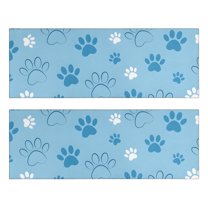 Kitchen Rugs Sets Of 2,Blue Dog Paw Footprint Anti Fatigue Kitchen Mat Rugs Non Slip Washable,Decorative Kitchen Floor Mats for Kitchen,Sink,Laundry,17"X47"