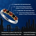 thumbnail image 2 of Gem Stone King 10K Two Tone Gold Red Garnet and Black Diamond Wedding-Bands Ring for Women | 0.94 Cttw | Round 3.5MM | Gemstone January Birthstone | Size 6, 2 of 6
