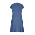 thumbnail image 5 of Xdegoge Fit And Flare Dress for Women Slim Fit Short Sleeve Round Neck Casual Dresses Solid Color Ribbed Knit Spring Dresses Daily Office Party Outfits, 5 of 9