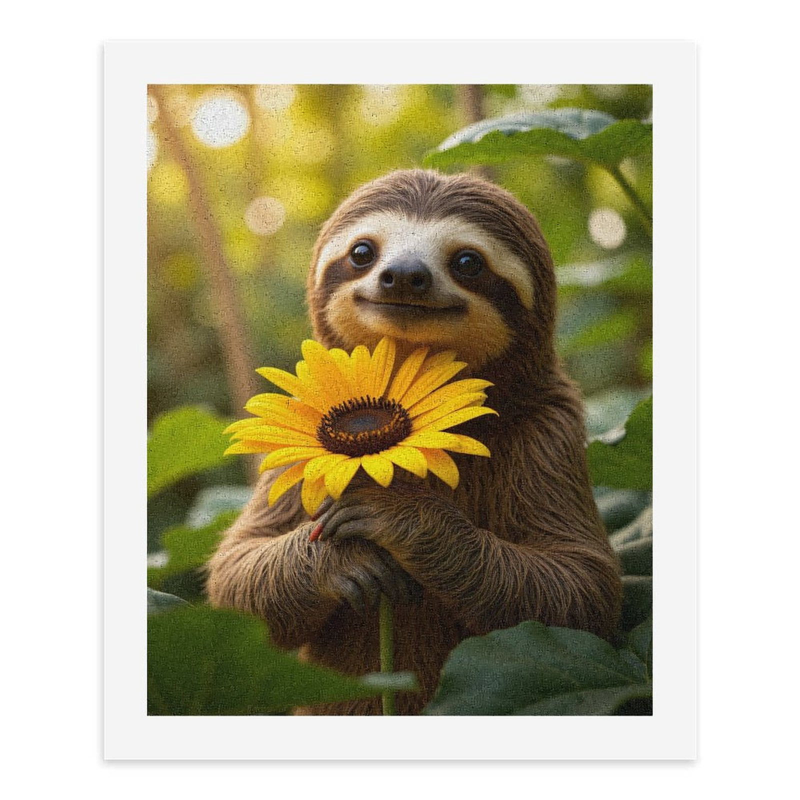 Paint by Numbers Kit for Adults, Sloth Sunflower Joyful Moment Paint by Numbers, Easy Paint by Numbers Kit for Adults Beginner, DIY Adult Paint by Number Kits on Canvas, 12x16in Home Decor