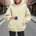 thumbnail image 2 of CAIVO Long Sleeve Hoodies For Women Cozy Relaxed Fit Hooded Sweatshirt With Front Pockets Casual Winter Pullover Solid Color Cold Weather Tops, 2 of 7