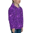 thumbnail image 3 of Salouo Purple Glitter Pattern Hoodie Sweatshirt for Youth, Fall Pullover Hoodie Sweatshirt Long-Sleeve Pullover Hooded Sweatshirt-X-Large, 3 of 6