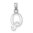 thumbnail image 4 of 14K White Gold Polished Block Letter Q Initial Pendant K6423WQ, 4 of 4